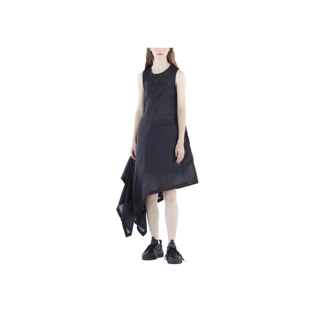 Y-3 SS23 Solid Color Asymmetrical Hem Sleeveless Dress Women Dresses Black H63039