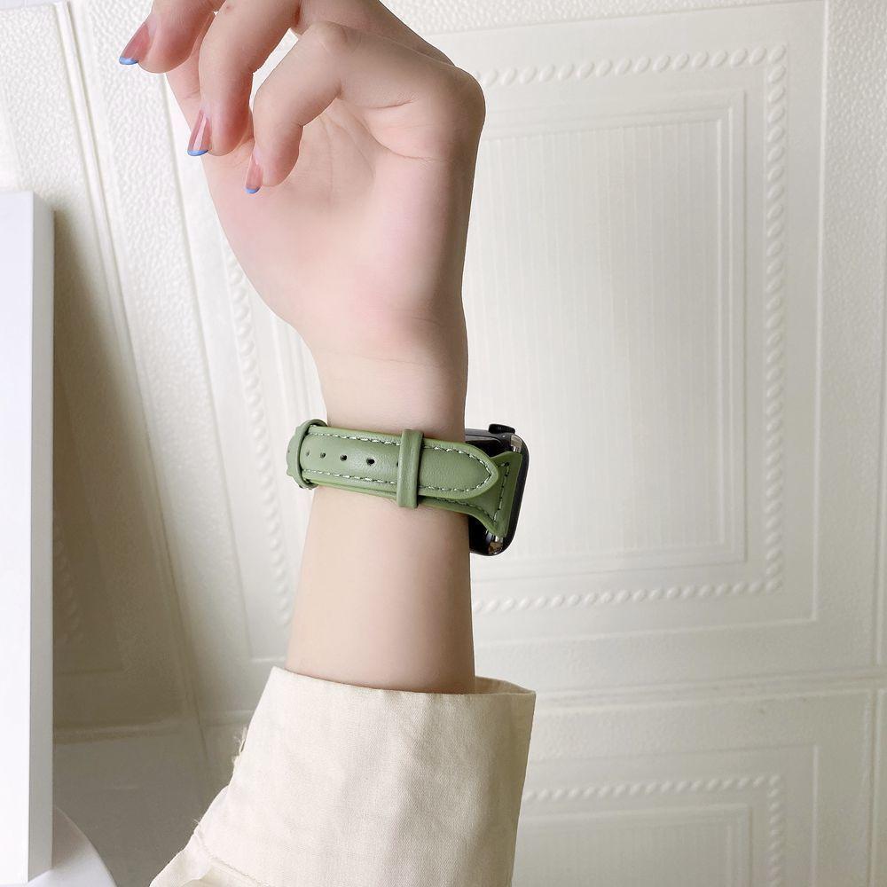 Тонкий кожаный ремешок для Apple Watch 9, ремешок 38 мм, 40 мм, 41 мм для IWatch 8, 7, 6, 5, 4, 3 SE, сменный ремешок на запястье, 42 мм, 44 мм, 45 м, ультра 49 мм