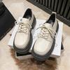 Мода 2025 Женская Весна Новые Черные Туфли на Плоской Подошве на Шнуровке Женские Лоферы Туфли-лодочки Дизайнерские Повседневные Кожаные Оксфорды Q67
