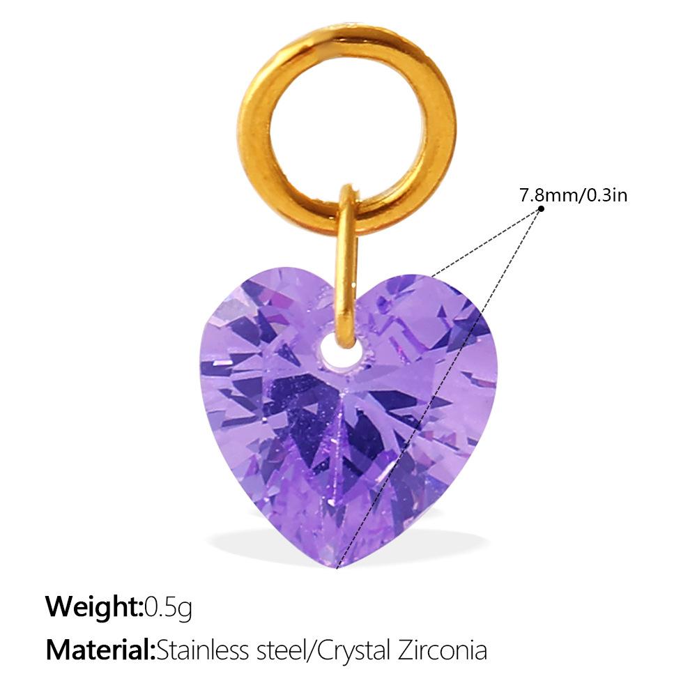 Подвеска Zircon с цветным сердцем в стиле легкой роскоши, цветной DIY-шарм для браслета, ожерелья и серег