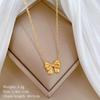Bow Mori Personality Minimalist Furnace Real Gold Necklace Female Collarbone Chain
