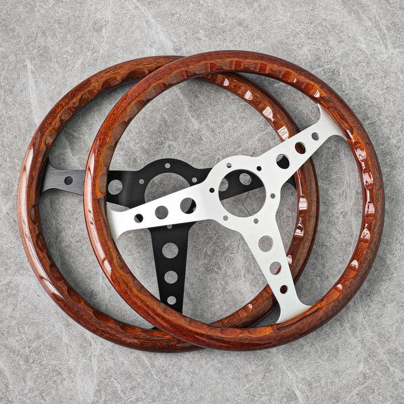 350mm 14Inch Indy Heritage Steering Wheel Classic Wood Grain Racing Sports Steering Wheel PC-ST54