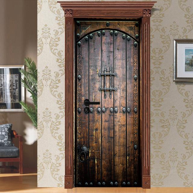29 стилей DIY дверь художественная роспись наклейка гостиная коридор вход раздвижные двери декоративная живопись пилинг и; Наклеить обои из ПВХ