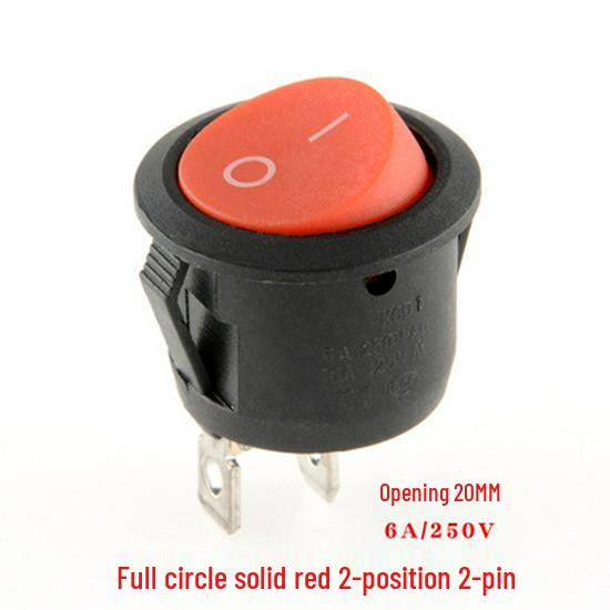 Кулисный переключатель KCD1: Круглый, Подсветка, 2/3/4-контактный, 2/3-позиционный, 6A 250V, Отверстие 20 мм.