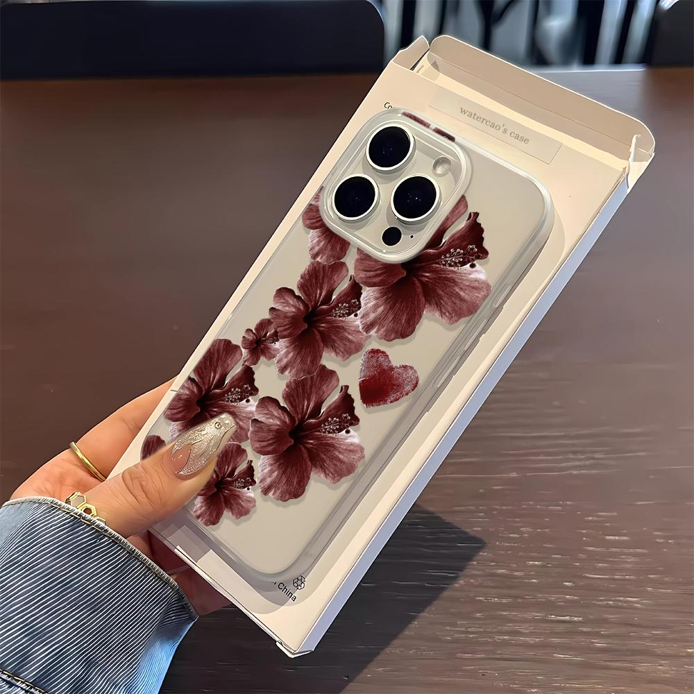 Розовый цветок гибискуса Чехол для телефона Для IPhone 16 15 14 Pro 15 Plus 17 Air 13 12 11 17 Pro Max Чехол Ударопрочный Мягкий чехол Fundas