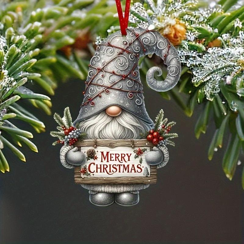 1 шт. Классический гном, елочное украшение, праздничное подвесное украшение, декор для рождественской елки, без батареек, прочные товары для вечеринок, домашний декор