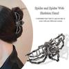 3PCS Black Spider Web Skeleton Hand Skull Hair Claw Clips for Women And Girls, Hiphop Metal Large Medium Size for Thick Thin Hair