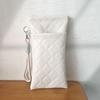 Grid Pattern Sunglasses Storage Bag PU Leather Sunglasses Case Glasses Bag  for Travel Daily Carry