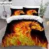 Colorful Flame Duvet Cover 3D Cool Fire Bedding Set for Kids Girls Soft Microfiber Quilt Cover with Zipper Closure