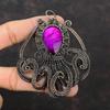 Purple Fire Labradorite Pendant Copper Wire Wrapped Pendant Handmade Octopus Pendant Real Gemstone Pendant Wedding Gift Copper Wire Jewelry