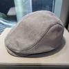Vintage Style Suede Newsboy Cap Warm Retro Flat Cap Unisex Winter Forward Hat  Daily