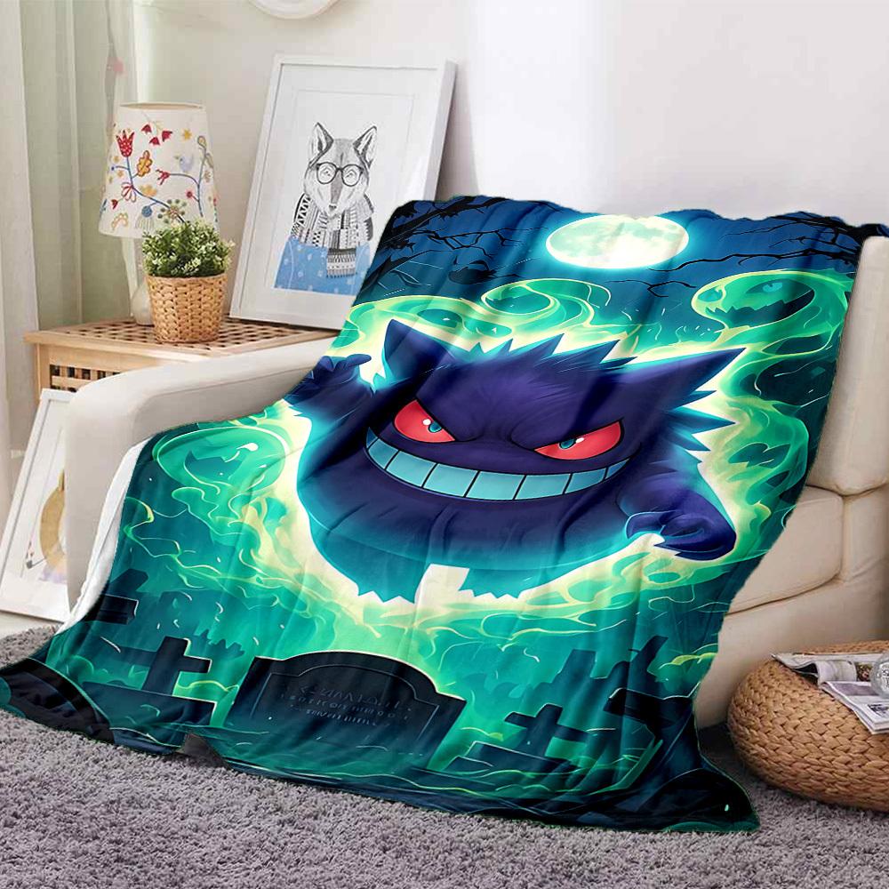 1pc Ghostly Pokémon Blanket Soft All Season Throw with Vibrant Design, Perfect for Home, Travel, and Gifts, Ideal for Naps and Camping