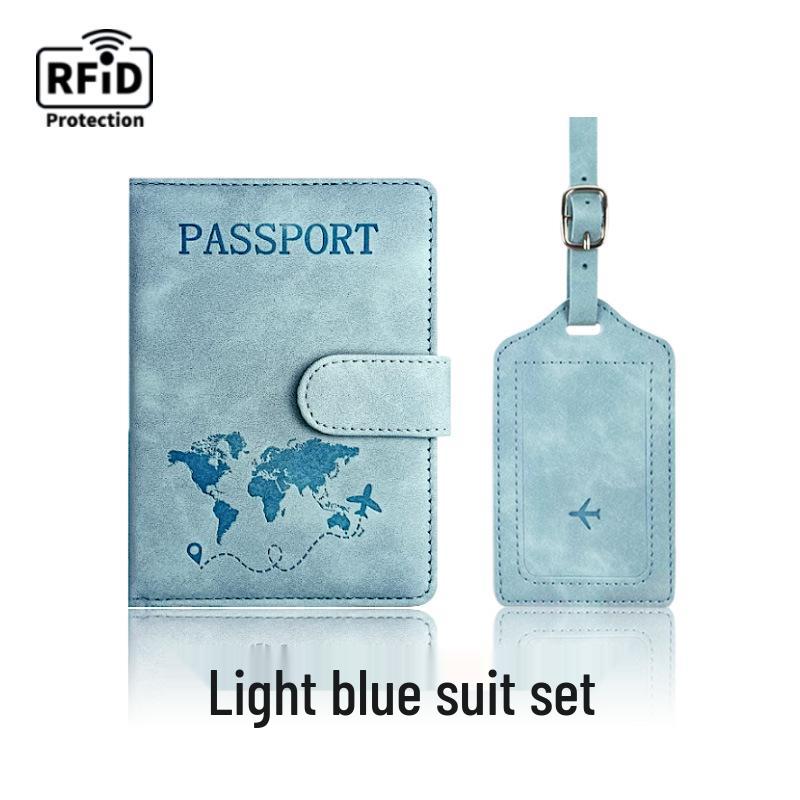 Набор: меняющий цвет держатель для паспорта из ПУ кожи и багажная бирка с RFID-защитой