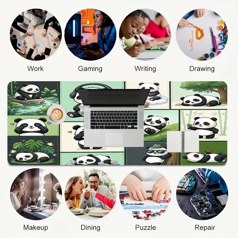 Panda Party Xl Gaming Mouse Pad Nonslip Rubber Base Stitched Edge Waterproof Desk Mat For Pc Laptop Gamer Office Computer Accessories C927494