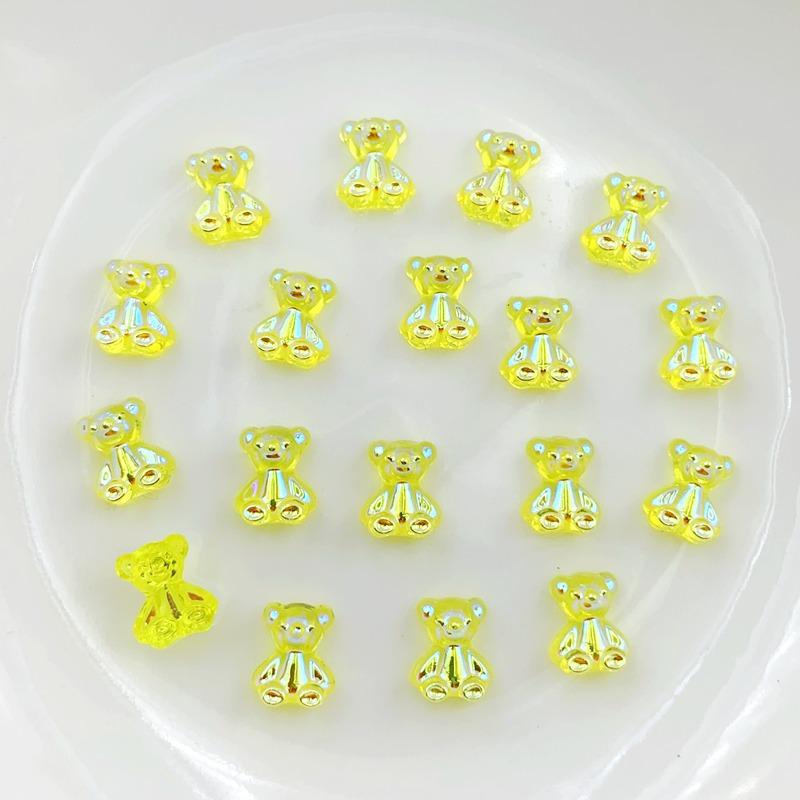 30pcs Cute Animal Bear Crystal Flat Back Rhinestone Nail Art Decoration DIY Clothing Hair Accessories Materials
