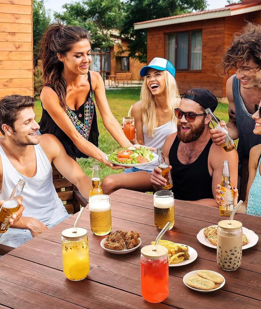 QuiExact Glass Set of Thin Highball Dishwasher Microwave Heat Resistant Cup with Thin Tumbler Canister Milk Ice Glass Crystal Cocktail Heat Resistant