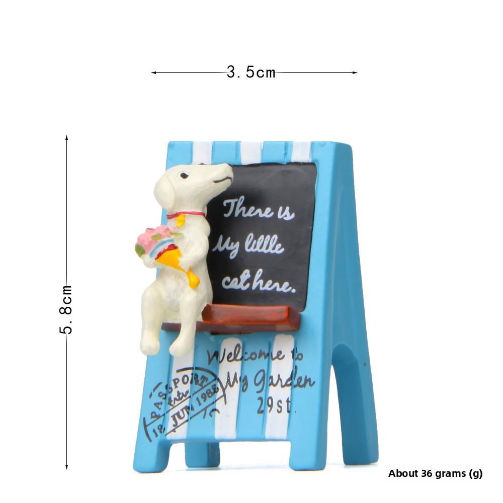 Creative Billboard Letter Holding Flower Cat And Dog Scene Ornament Model