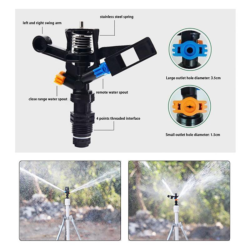 Сельскохозяйственная пластиковая насадка-рокер для полива газонов с разъемом 1/2 дюйма, вращающийся разбрызгиватель для полива сада