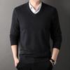 Men S Winter Thick V Neck Long Sleeve Pullover Knit Sweater