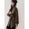 VICTORIA&VERA Women's Double-Faced Wool Blend Coat with Convertible Collar