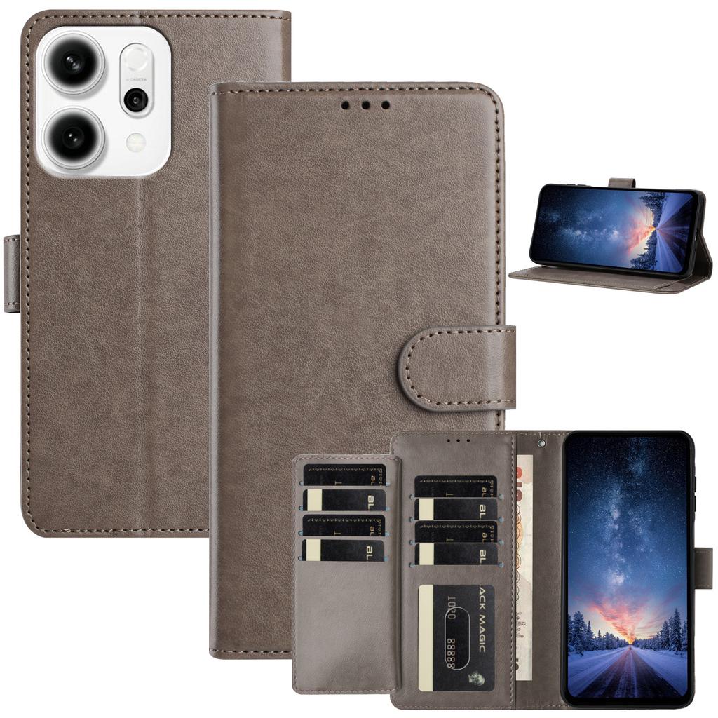 Чехол для Oppo A17 A18 A54 A58 A76 A77 Reno8... Чехол-кошелек из овечьей кожи, многоразовые отделения для карт и подставка, противоударный защитный чехол (10 цветов)