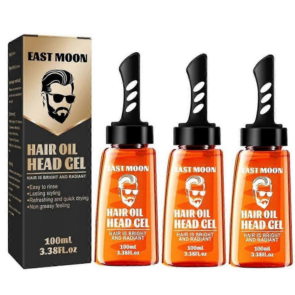 3X 2-In-1 Hair Wax Gel With Comb Long-lasting Fluffy Hair Men Hair Styling Gel Tool