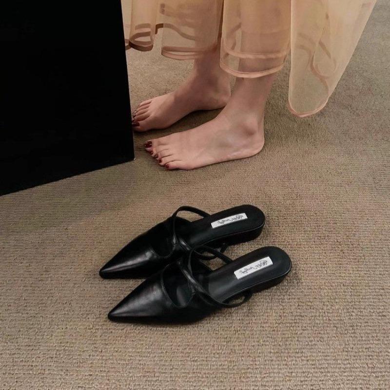 Женские босоножки Bailamos с острым носком, элегантные туфли на низком каблуке, летняя мода, женские туфли-мюли, туфли-лодочки, туфли-лодочки