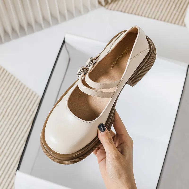 Fashion Fashion Low Heels Mary Janes Platform Lolita Shoes Women's Vintage Shoes for Women College Style JK Shoes Thick Soled Flats