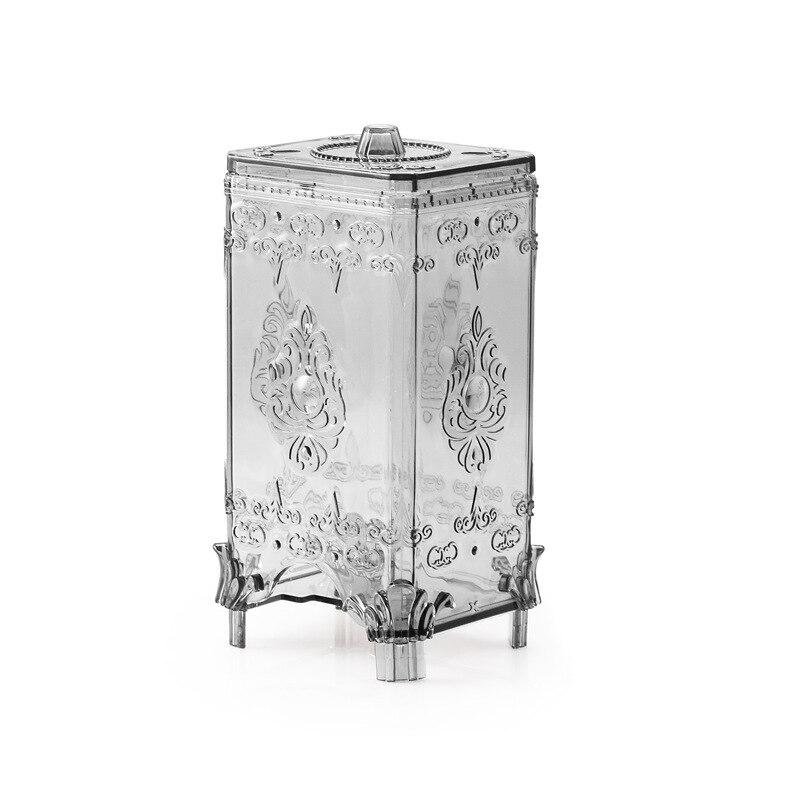 1pcs Desktop Cotton Pad Storage Box Plastic Transparent Box Creative European Cosmetics Storage Box WBL