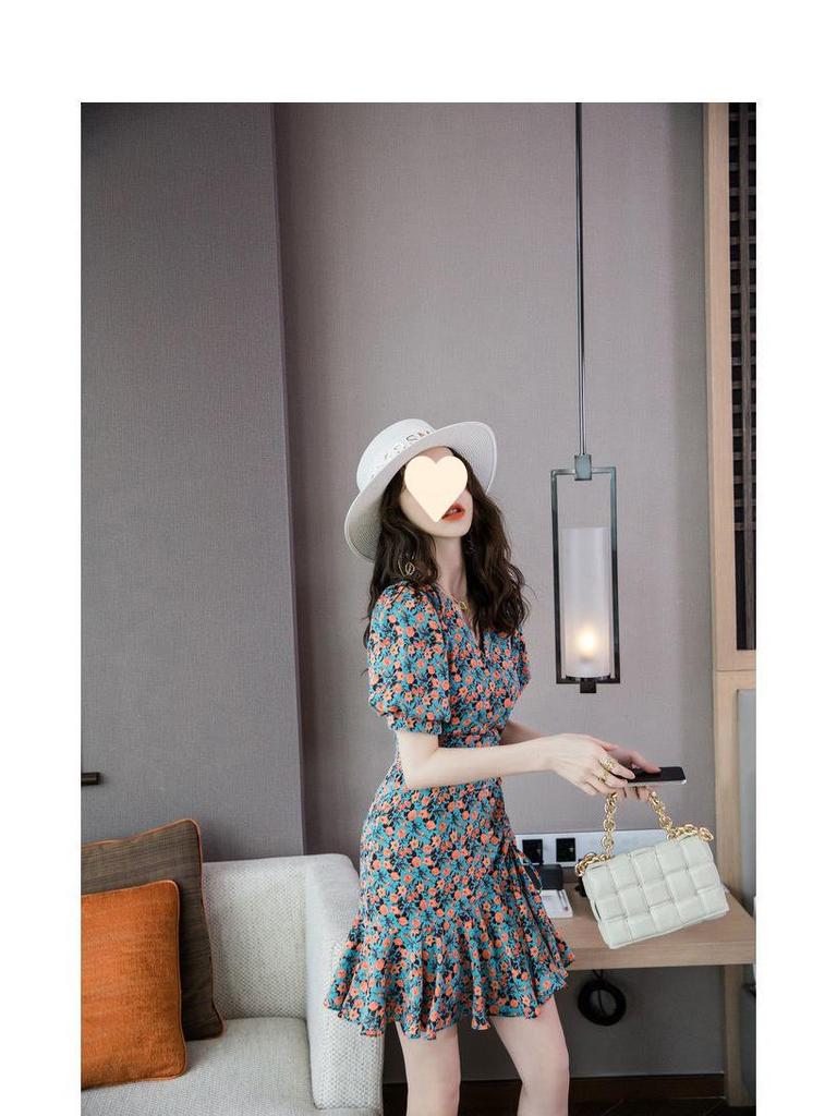 2025 Новый стиль летнее облегающее платье с цветочным принтом: Дизайн Феи Первой Любви