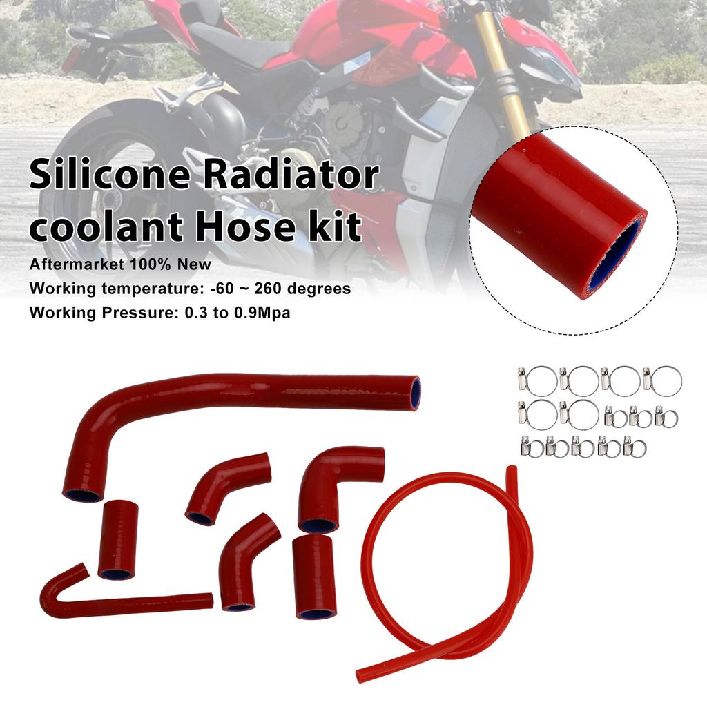 Silicone Radiator coolant Hose For Ducati Streetfighter V4 V4S 2020-2025 Red