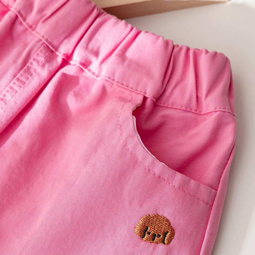 Летние повседневные брюки для девочек, корейские мультяшные шорты с вышивкой, милые шорты для девочек, летние брюки