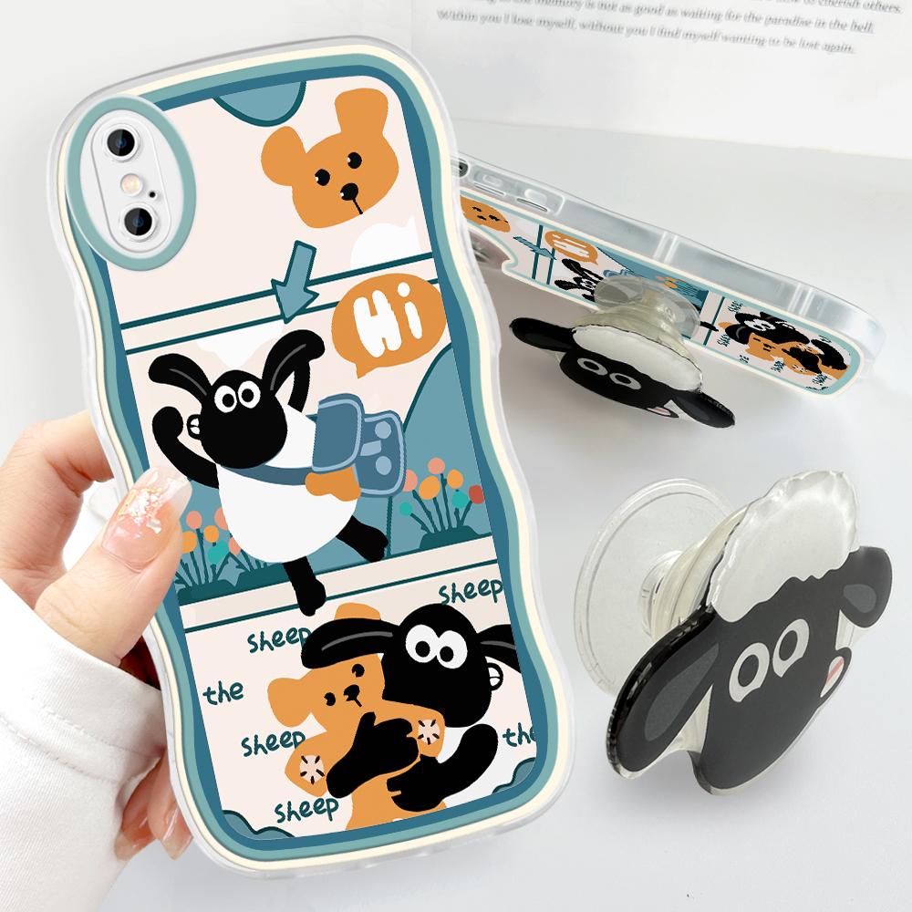 Мягкий чехол с подставкой для телефона Samsung Galaxy S23 Ultra 5G S22 S21 S20 FE S10 M23 A11 A72 A32 A03 A33 A03S J7 Prime J6, милый волнистый защитный чехол