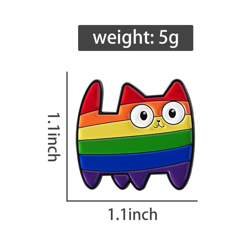 Rainbow Cat Enamel Pins Custom LGBT Pride Flag Brooches Lapel Badges Clothes Animal Jewelry Gift for Friends