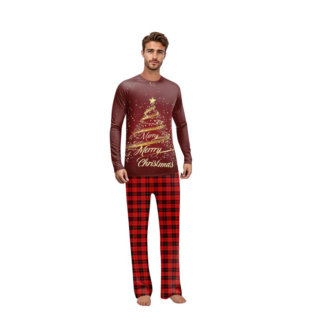 Christmas Family Matching Long Sleeve Tops+Pants Set Family Matching Sets