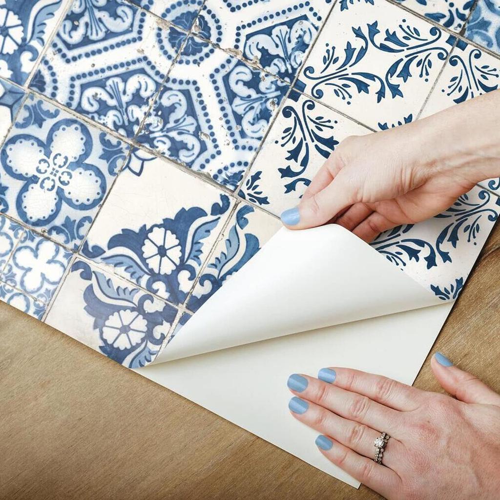 RoomMates Wall Paper Blue Removable Mediterranean Tile 1 Roll 52 X 503cm Japanese Import RMK11083WP [Regular Product]
