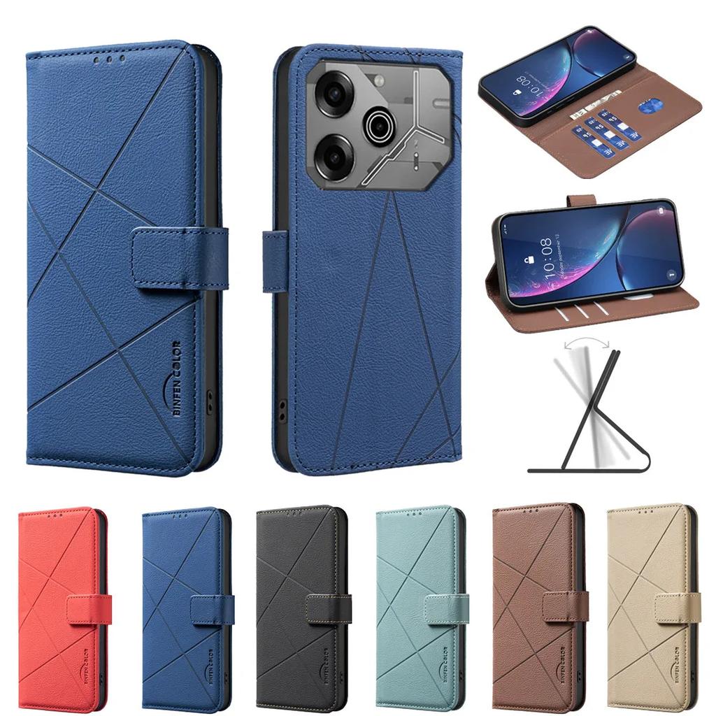 Кожаный чехол-книжка с магнитным клапаном и держателем для карт для Tecno Pova 6 Neo 5G Pova 6 Pro 5G Pova 6 Cover Phone Funda