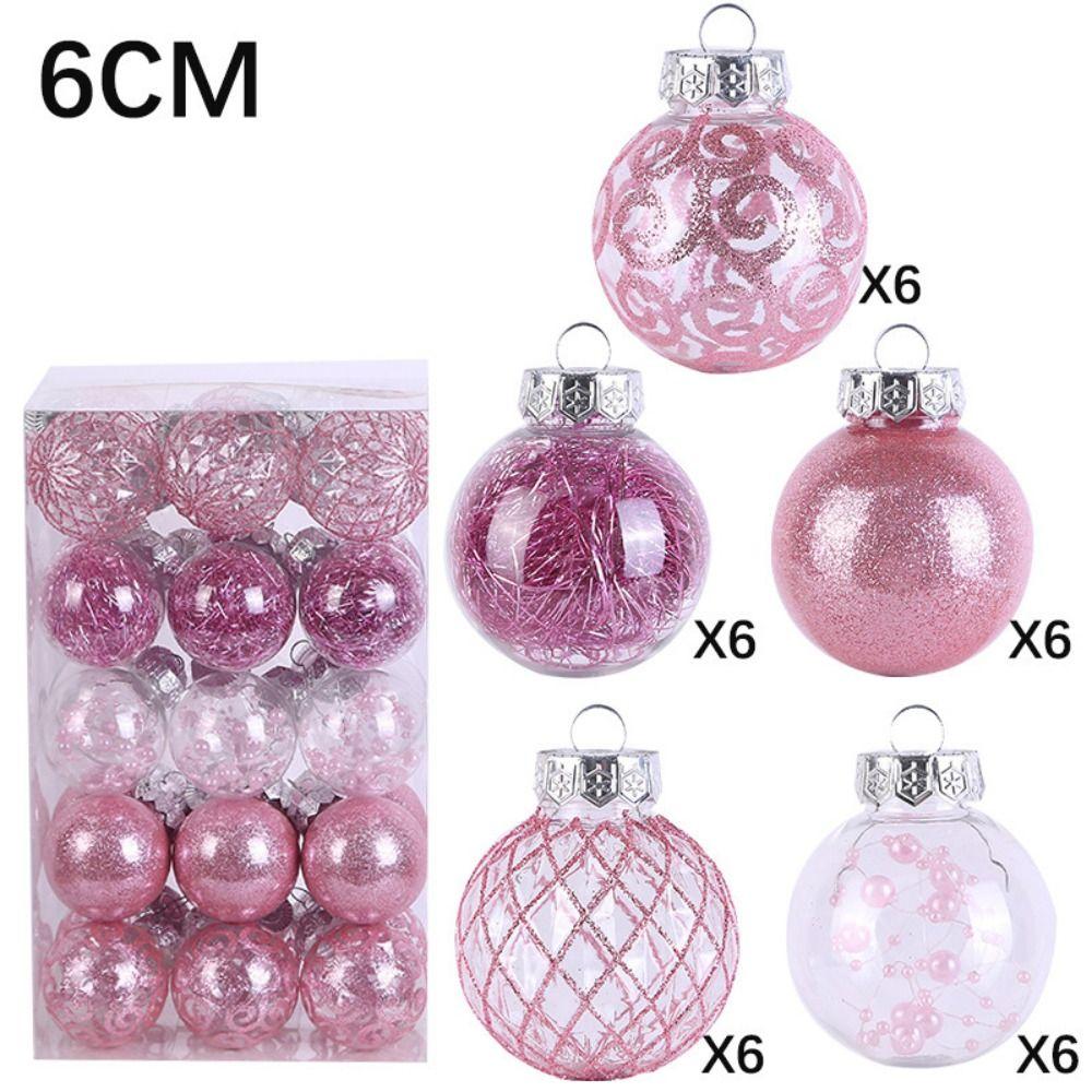 Plastic Christmas Tree Balls 6CM Xmas Baubles Fashion Christmas Ball Set Home