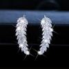 Модные простые женские серьги с каплями воды и бриллиантами, серьги-листочки из циркония, ювелирные изделия