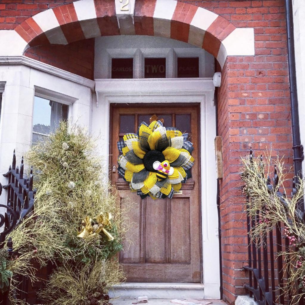 Simulation Leaf Bee SunflowerWreath Artificial Garland Hanging Pendants Wedding