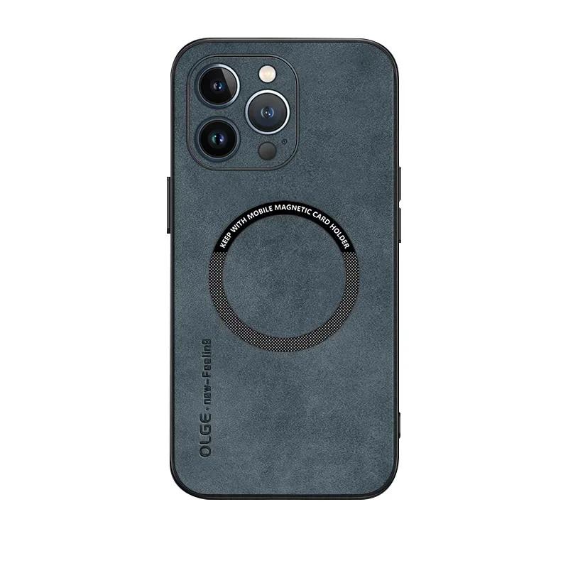 Роскошный магнитный кожаный чехол для iPhone 17 16 Plus 15 14 Pro Max 12 13 11 Air Phone Для Magsafe Беспроводная зарядка Мягкая крышка