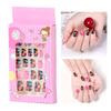 24Pcs/box Kids Cartoon Pattern False Nail Wearable Cute Girl Child Fake Nails Tips Kawaii Acrylic Artificial Press On Nails+Tool