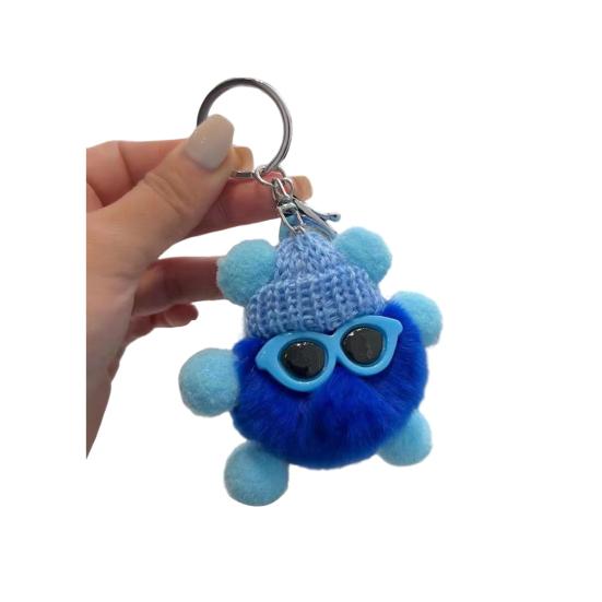 Брелок Мультяшная Кукла в Шляпе Очки Декор Шарм Имитация Кроличьего Меха Брелок для Ключей Ключи Рюкзаки Автомобили Аксессуары