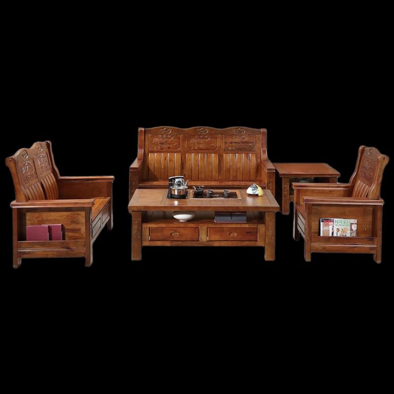 Miling Solid Camphor Wood Living Room Sofa Set