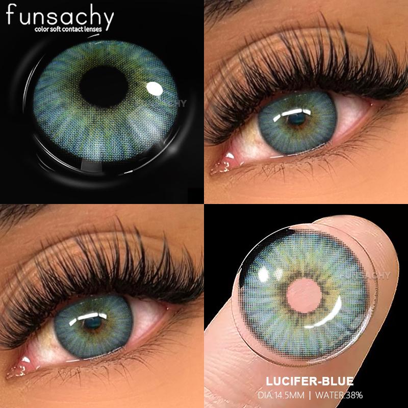 FUNSACHY 2pcs Contact Lenses for Eyes High Quality Circle Lenses Natural Beauty Pupils Grey Makeup Contact Lens Cosmetics Yearly