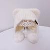 Plush Ear Protection Caps Windproof Cartoon Pompom Hat Soft Knitted Cap  Kids