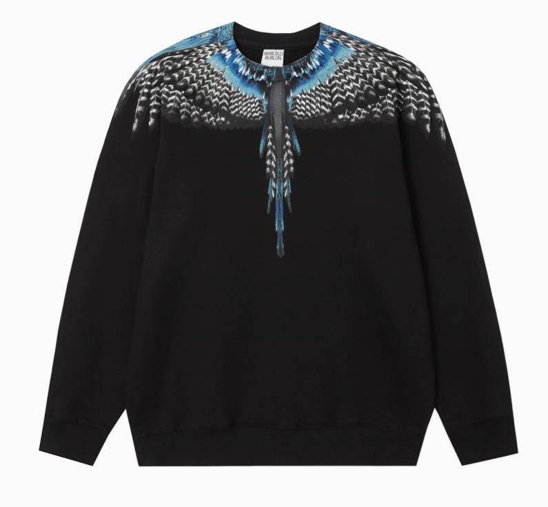 Модный Худи с Пернатыми Крыльями Marcelo: Многоцветная толстовка с фантомными крыльями, унисекс, с круглым вырезом, дизайн с молнией и змеей.