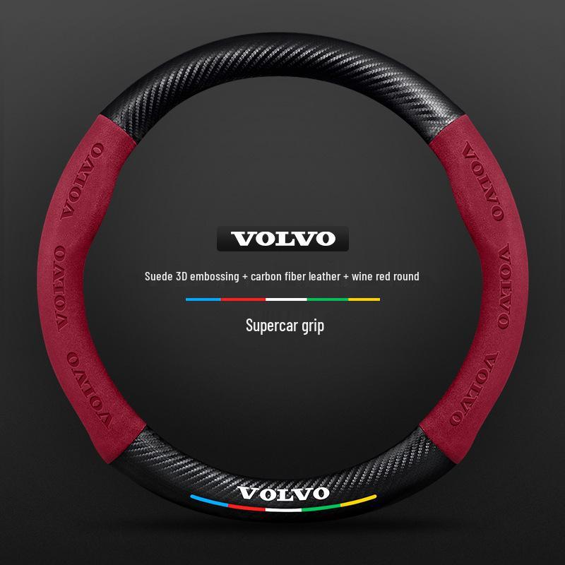 Чехол рулевого колеса из замши и углеродного волокна для Volvo XC60, XC90, S90, S60, XC40, S40