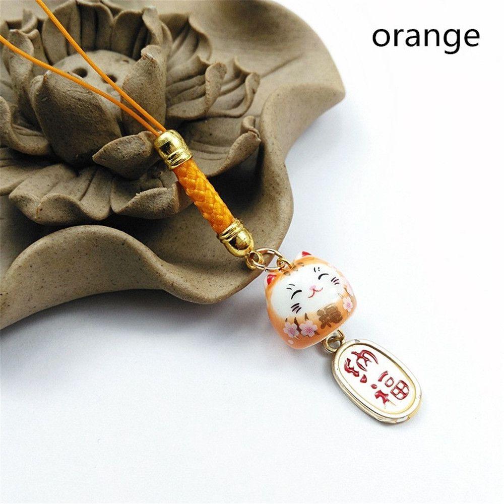 Keychain Lanyard Hang Phone Straps Phone Key Strap Lucky Cat Bag  Accessories