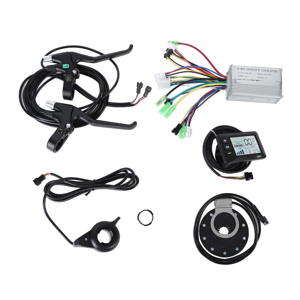 Electric Bike Conversion Kit DC 36V 48V Controller Display Brake Handle Thumb Throttle Electric Bike Controller Kit